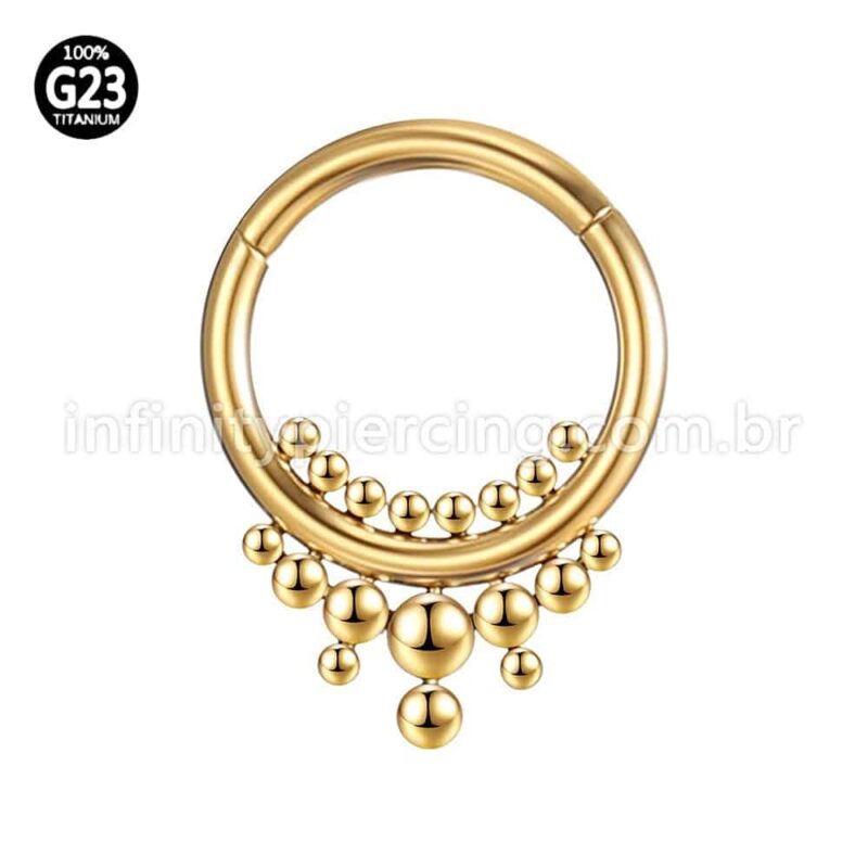 Piercing Argola Titânio Segmento Articulado Indiano