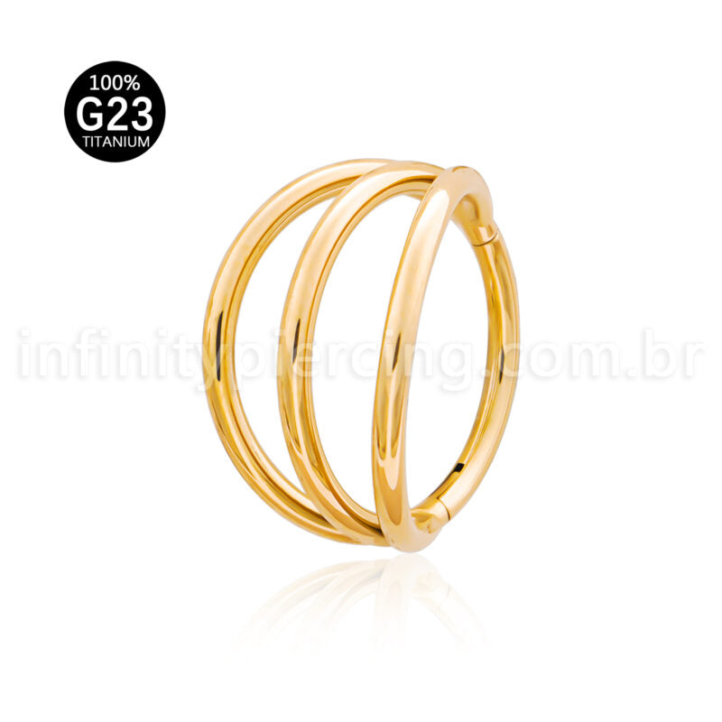 Piercing Argola Titânio Segmento Articulado 3 Fileiras
