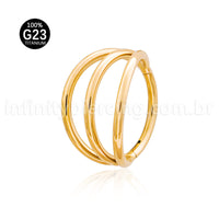 Piercing Argola Titânio Segmento Articulado 3 Fileiras