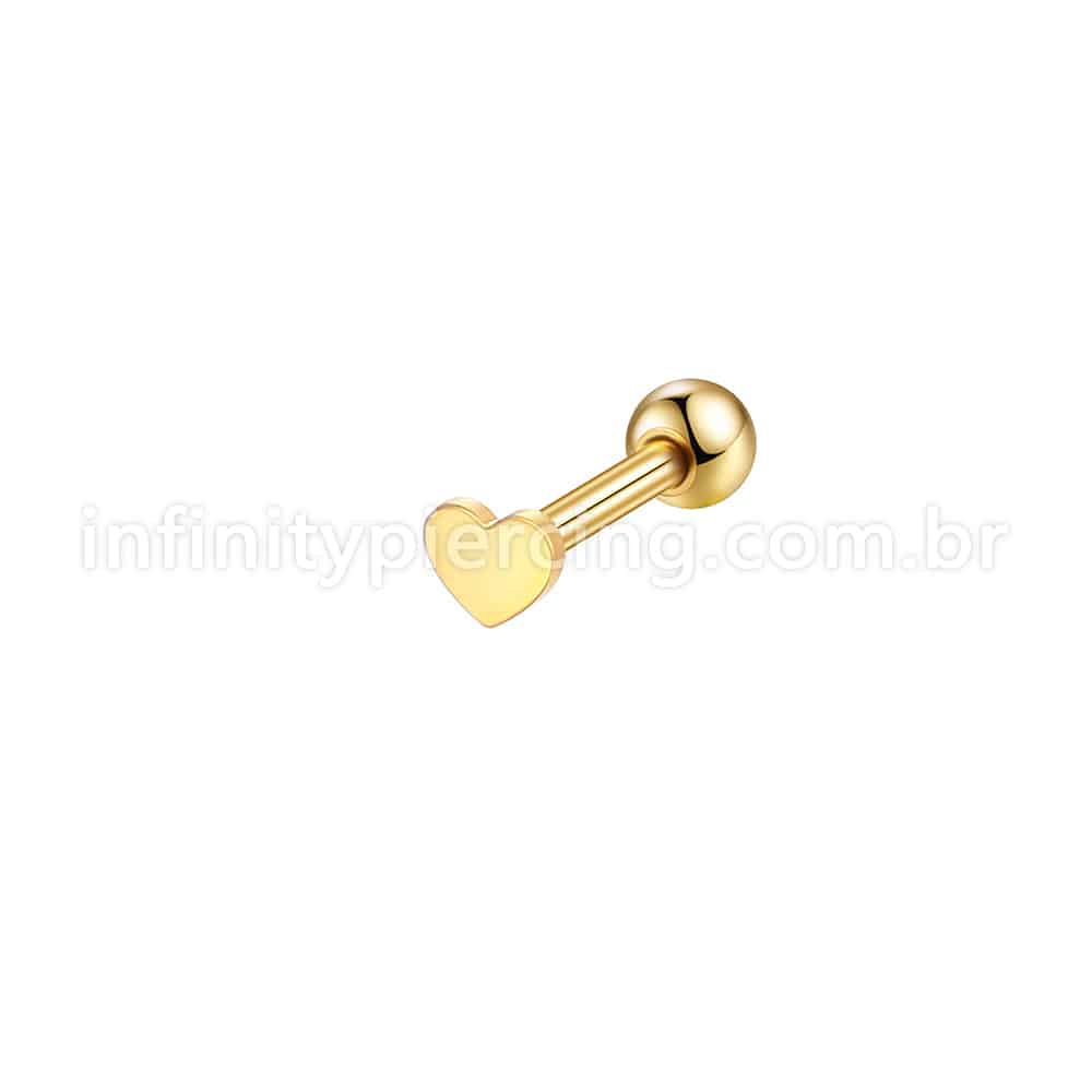 Piercing Minibarbell Aço Cirúrgico Coração