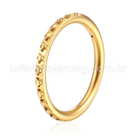 Piercing Argola Aço Cirurgico Segmento Articulado Detalhes Eestrelas