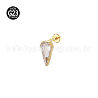 Piercing Labret Titânio Zircônias Gota