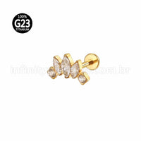 Piercing Labret Titânio 5 Zircônia