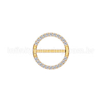 Piercing Argola  Aço Cirúrgico Mamilo Zircônia Cravejada