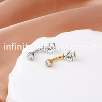 Piercing Banana Titânio 2 Zircônia Redonda