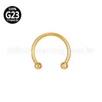 Piercing Ferradura Titânio Lapidada Rosca Externa