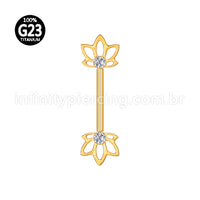 Piercing Mamilo Titânio Push Pin Folhas Zircônia