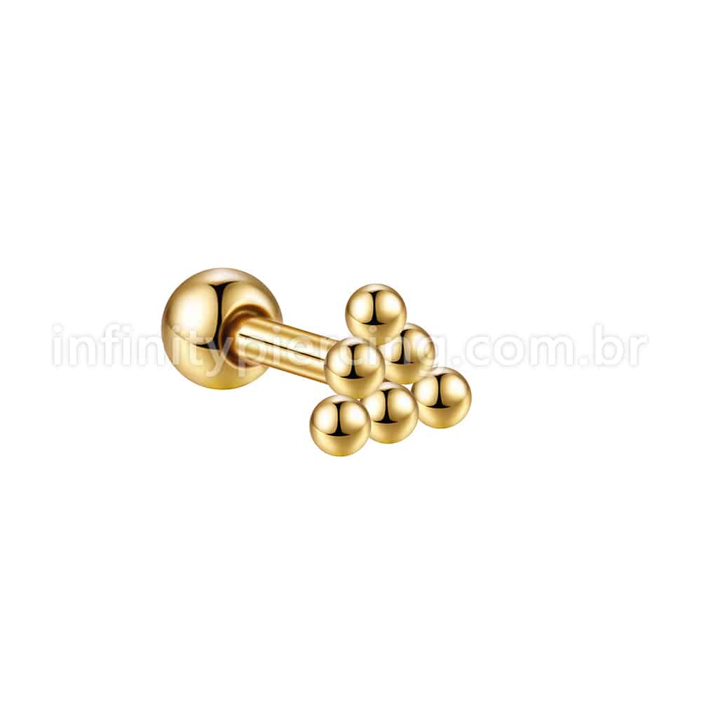 Piercing MiniBarbell Triângulo Aço Cirúrgico