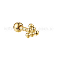 Piercing MiniBarbell Triângulo Aço Cirúrgico