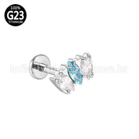 Piercing Labret Rosca Interna Titânio Zircônia