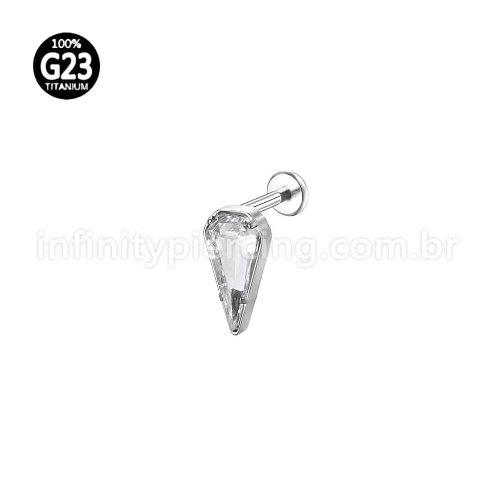 Piercing Labret Titânio Zircônias Gota