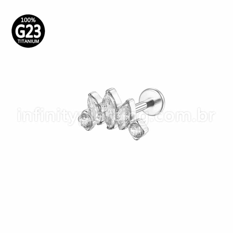 Piercing Labret Titânio 5 Zircônia