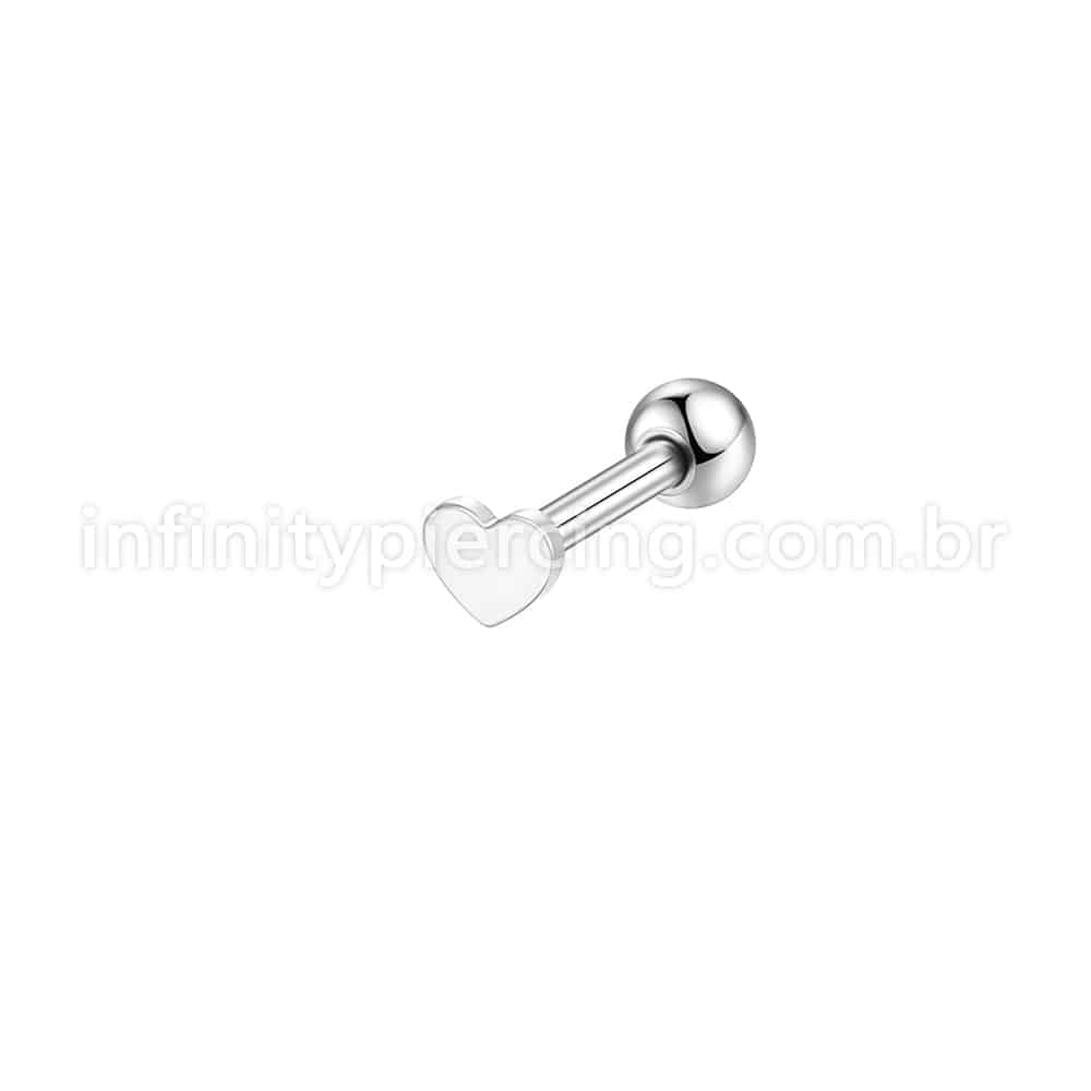 Piercing Minibarbell Aço Cirúrgico Coração