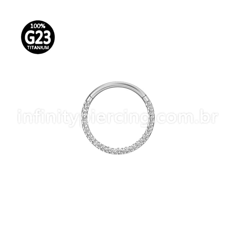 Piercing Argola Titânio Detalhe Lateral