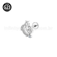 Piercing Labret Titânio Joaninha