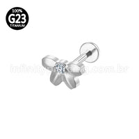 Piercing Labret Titânio Meia Flor