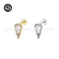 Piercing Labret Titânio Zircônias Gota