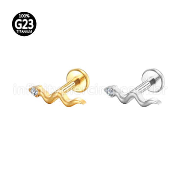 Piercing Labret Titânio Cobra Zircônia