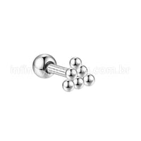 Piercing MiniBarbell Triângulo Aço Cirúrgico