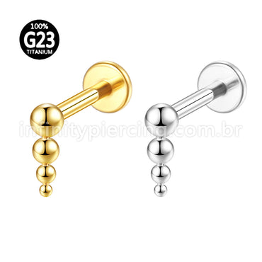Piercing Labret Titânio Bolinhas