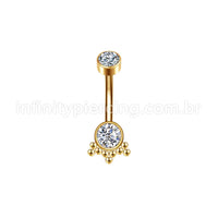 Piercing Banana Aço Cirúrgico Indiano Zircônia