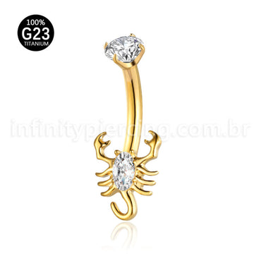 Piercing Banana Escorpião Titânio Zircônia