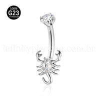Piercing Banana Escorpião Titânio Zircônia