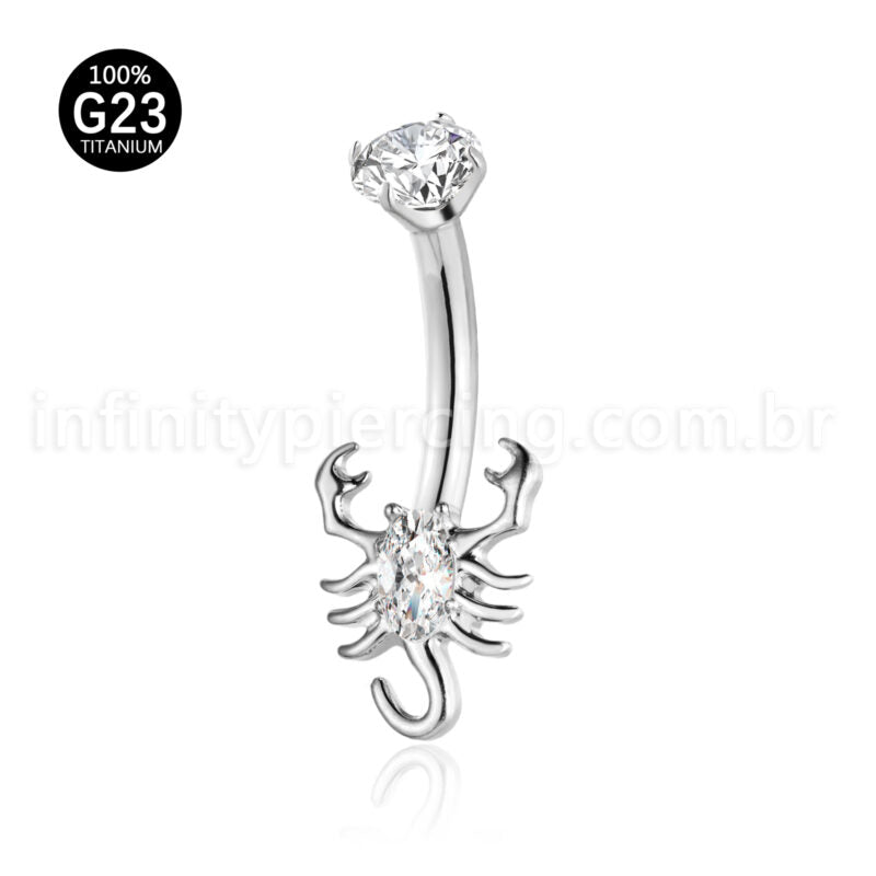 Piercing Banana Escorpião Titânio Zircônia