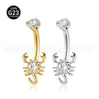Piercing Banana Escorpião Titânio Zircônia