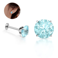 Piercing Labret Titânio Ponto De Luz Zircônia Colorida