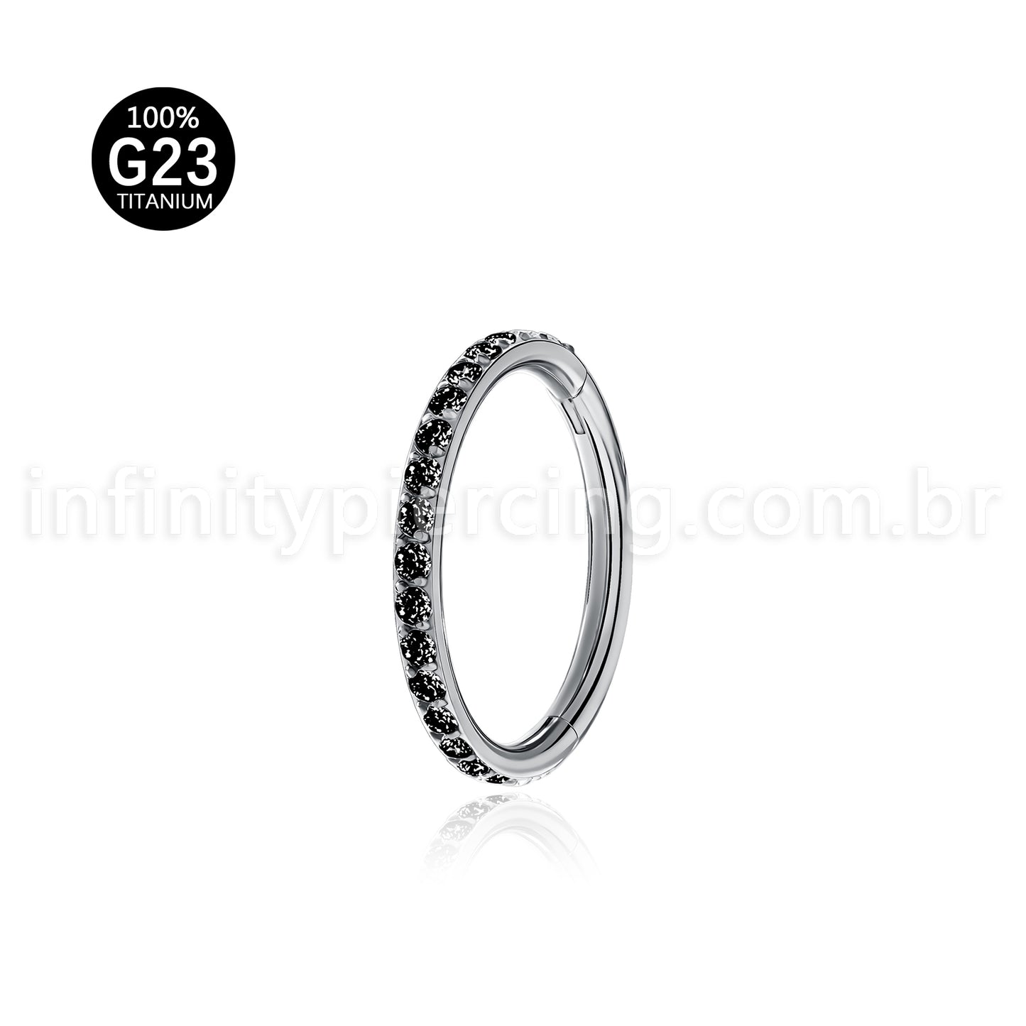 Piercing Argola Segmento Articulado Titânio Zircônia Colorida