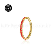Piercing Argola Segmento Articulado Titânio Zircônia Colorida