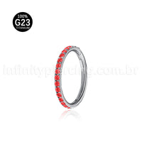 Piercing Argola Segmento Articulado Titânio Zircônia Colorida