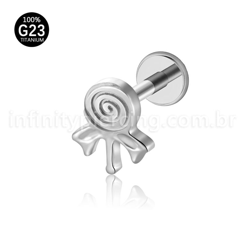 Piercing Labret Titânio Pirulito