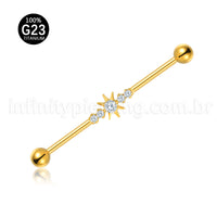 Piercing Transversal Titânio Zircônia Cravejada