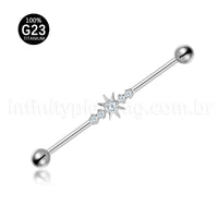 Piercing Transversal Titânio Zircônia Cravejada
