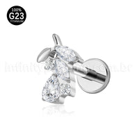 Piercing Labret Ramo Titânio Zircônia