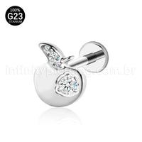 Piercing Labret Maçã Titânio Zircônia