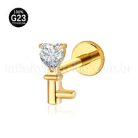 Piercing Labret Chave Titânio Zircônia