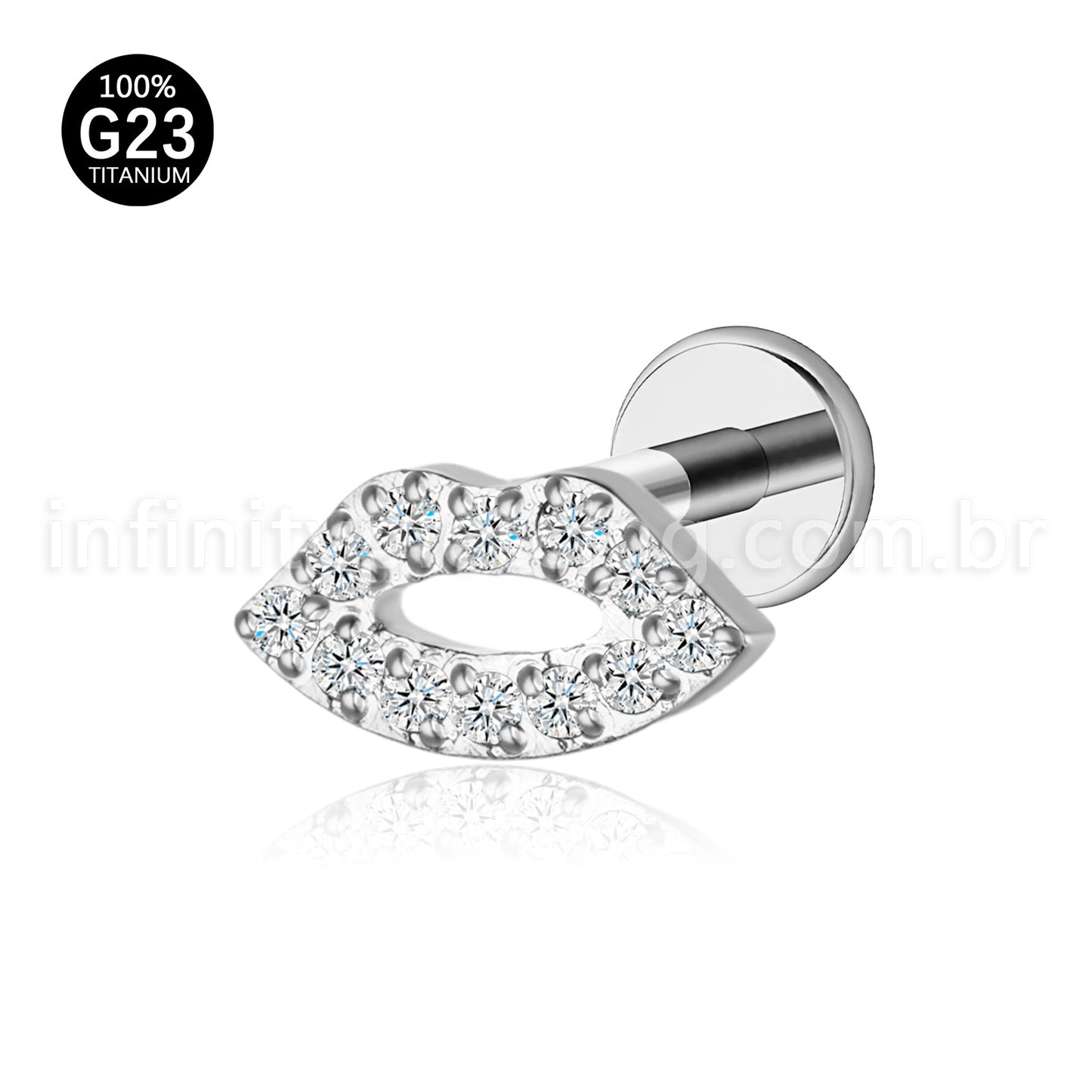 Piercing Labret Boca Titânio Zircônia