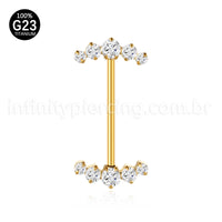 Piercing Barbel Titânio Push Pin Zircônia Cravejada
