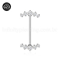 Piercing Barbel Titânio Push Pin Zircônia Cravejada