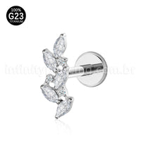Piercing Labret Galho Titânio Zircônia