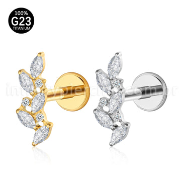 Piercing Labret Galho Titânio Zircônia