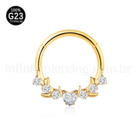 Piercing Argola Titânio Zircônia Cravejada