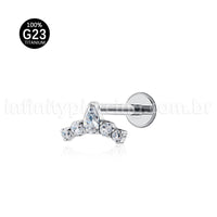 Piercing Labret Titânio Cluster Zircônia Cravejada
