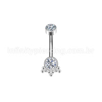 Piercing Banana Aço Cirúrgico Indiano Zircônia