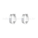 Argola Aço Inoxidável Oval Linhas Zircônia