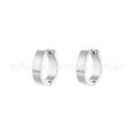 Argola Aço Inoxidável Oval Linhas Zircônia