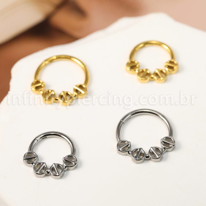 Piercing Argola Titânio Segmento Articulado Detalhado